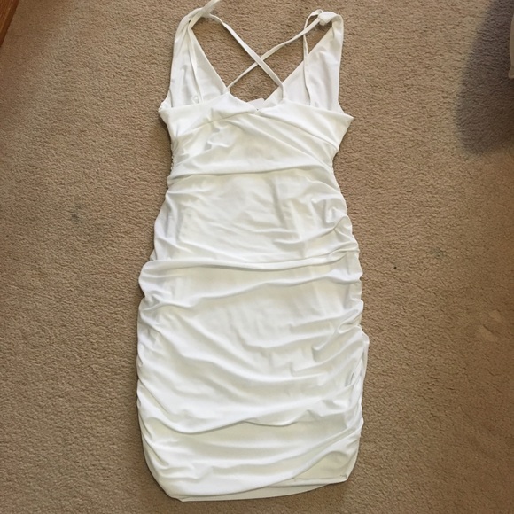 WHITE MIDI DRESS - FEMMELUXEFINERY - Picture 6 of 6